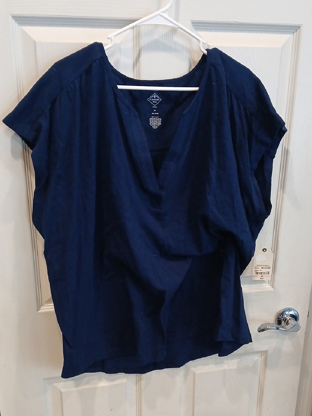 St. John's Bay Navy V-Neck Sleeveless Blouse